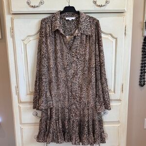 CeCe Animal Print Long Sleeve Dress
